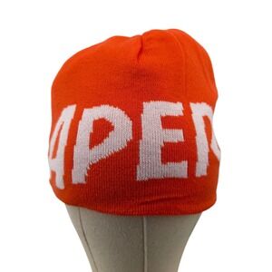 NEW Aperol Reversible Orange White Knit‎ Beanie Hat One Size Fits Most